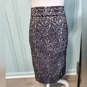 Beautiful black flowered pencil skirt